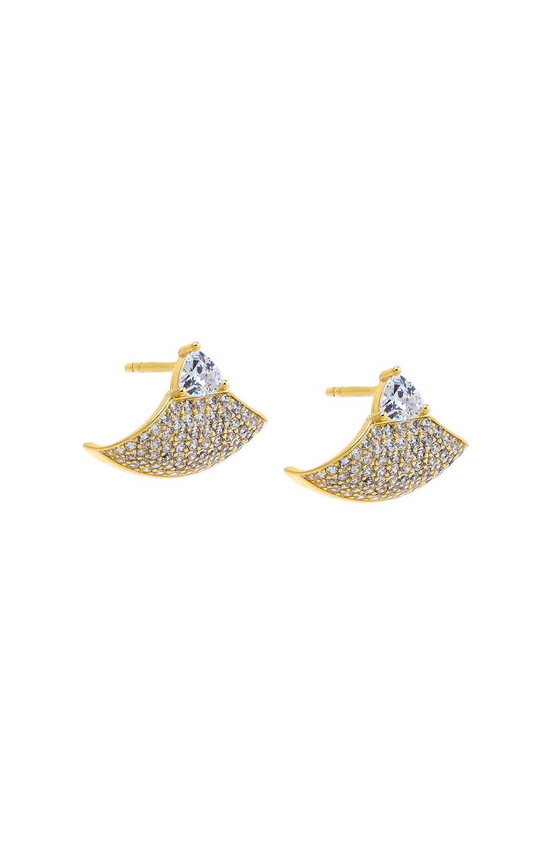 BY ADINA EDEN CZ Pave Fan Stud Earring, Main, color, 