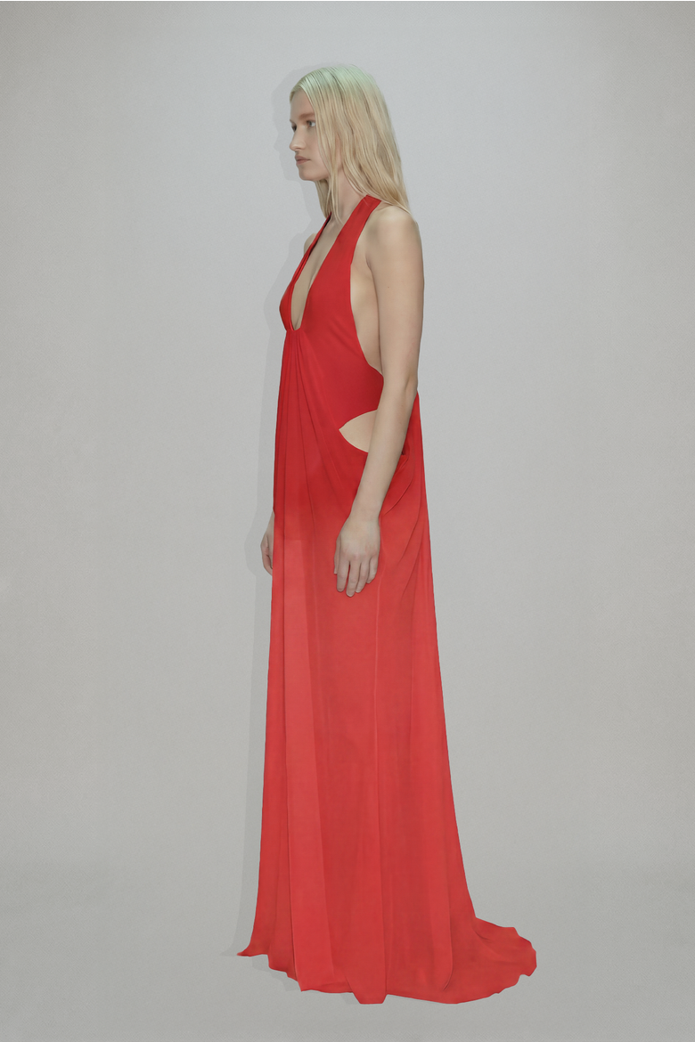 Mina Maxi Dress, Alternate, color, Imperial Red
