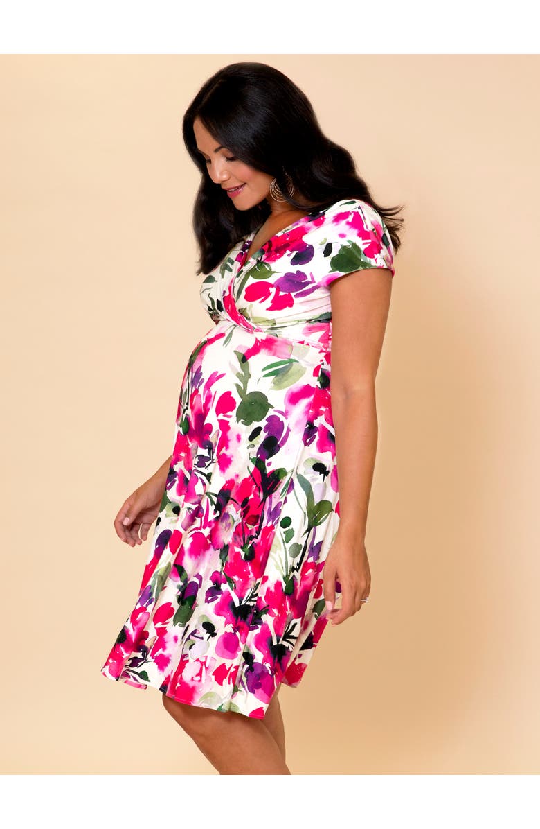 Tiffany Rose Maternity Alessandra Maternity Dress, Alternate, color, Fuschia Florals