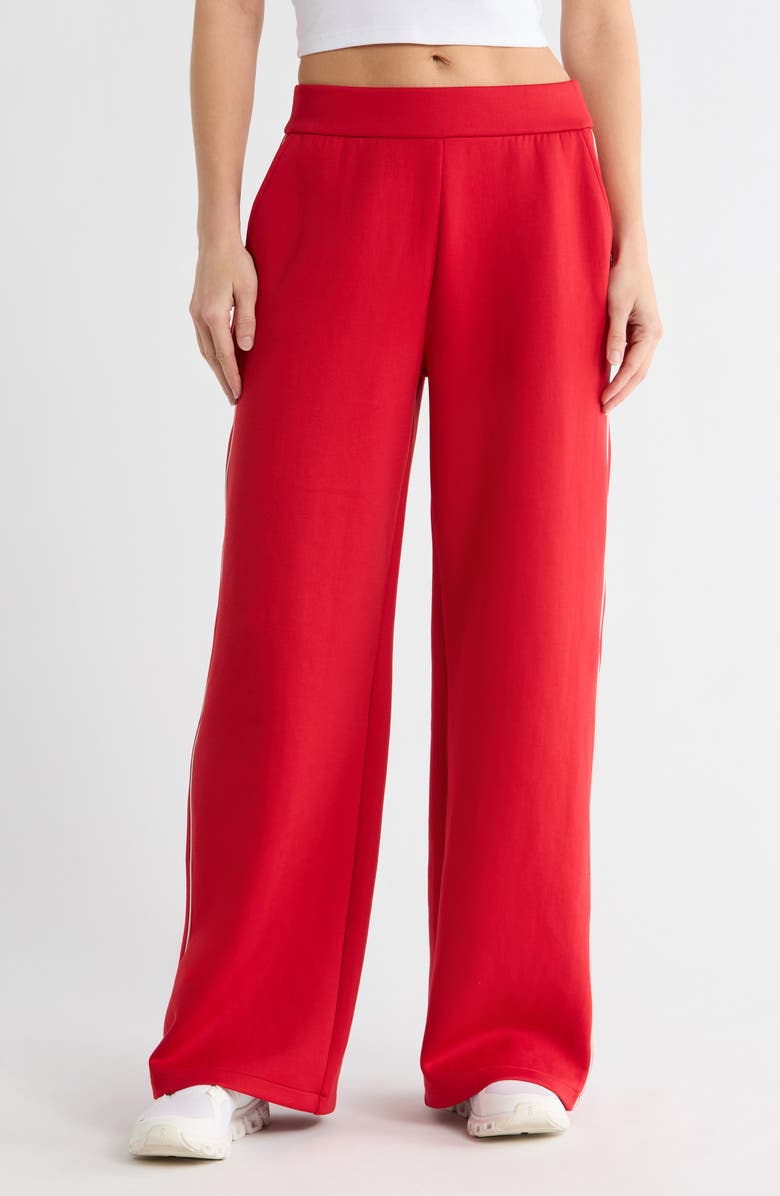 Beyond Yoga Wide Leg Spacer Knit Pants, Main, color, Holly Red