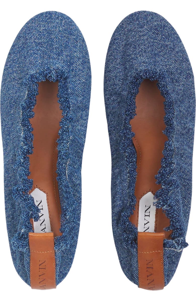 Lanvin THE BALLERINA FLAT IN DENIM, Alternate, color,