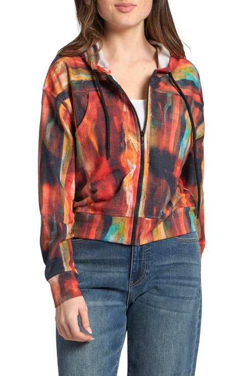Abstract Print Cotton Hoodie