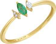Bony Levy El Mar 18K Gold Diamond & Emerald Stacking Ring