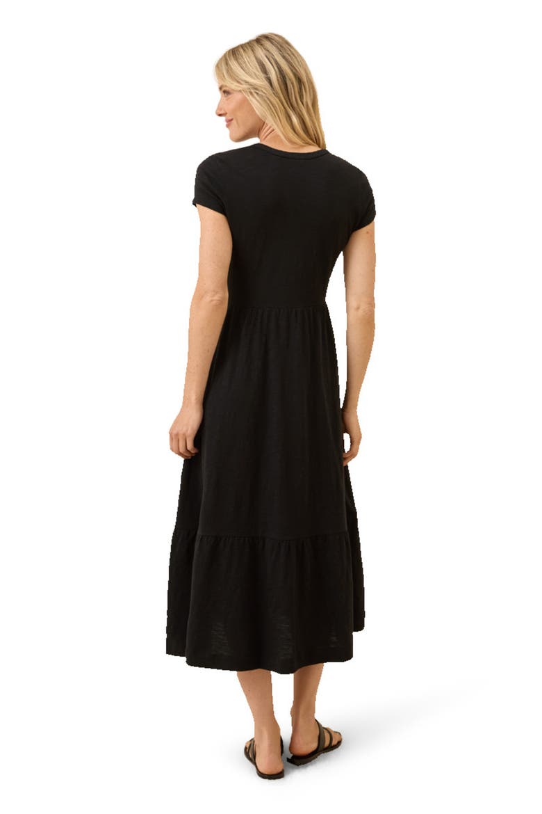 Organic Cotton Relaxed Slub Henley Market Dress, Alternate, color, Black