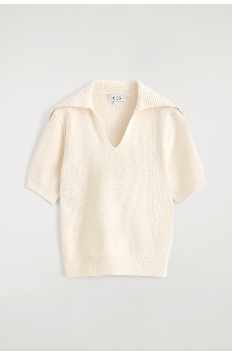 COS Sailor-collar Knitted Top, Alternate, color, Off-White