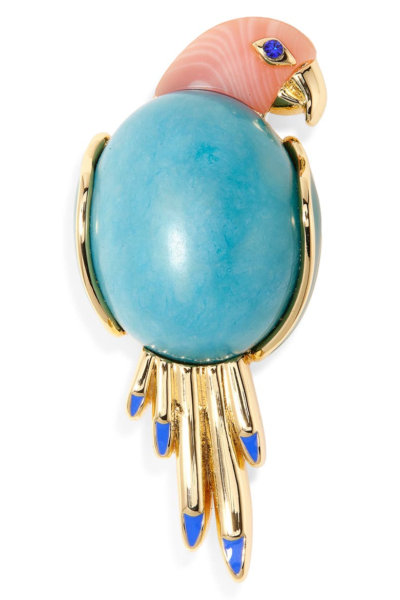 Eileen Parrot Convertible Brooch & Pendant Necklace, Alternate, color, CLEMENTINE TURQUOISE