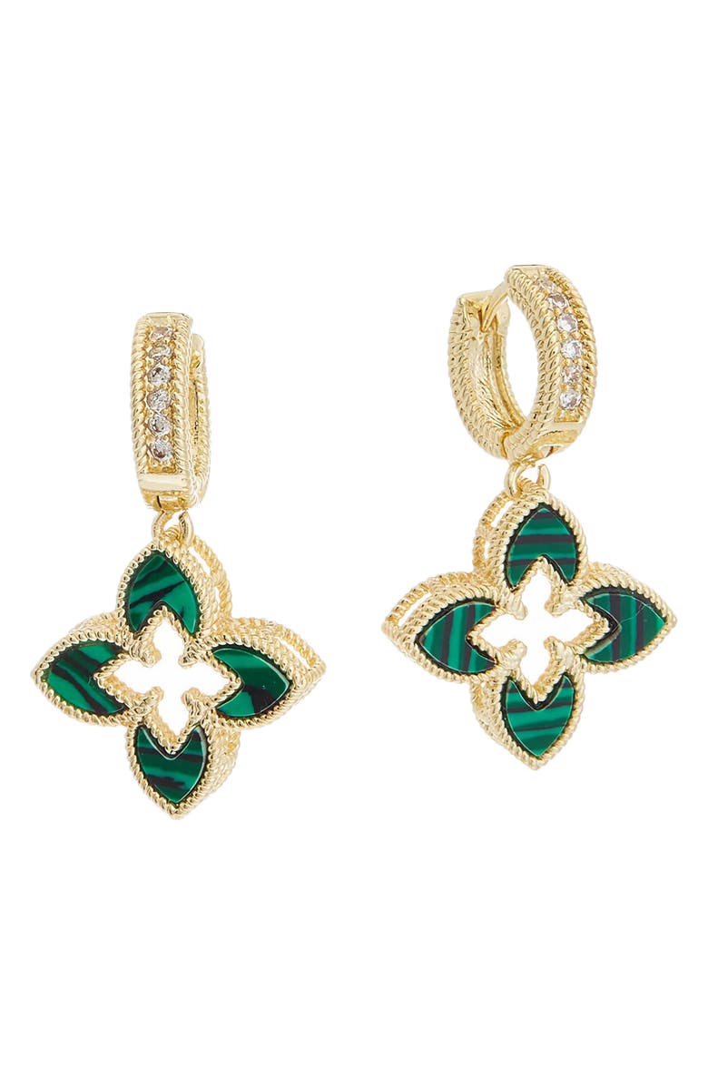 Juvell Cubic Zirconia Drop Huggie Hoop Earrings, Main, color, 