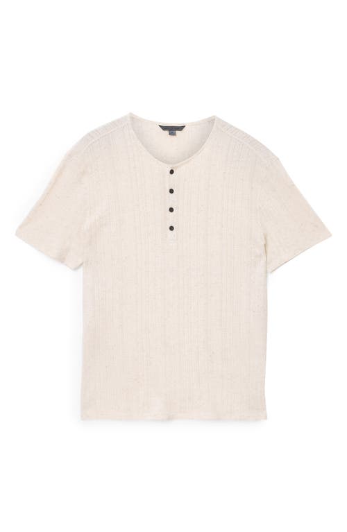 John Varvatos Ciel Variegated Rib Henley In Gray