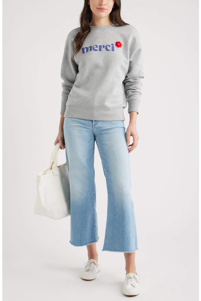 Merci Graphic Sweatshirt, Alternate, color, GREY HEATHER