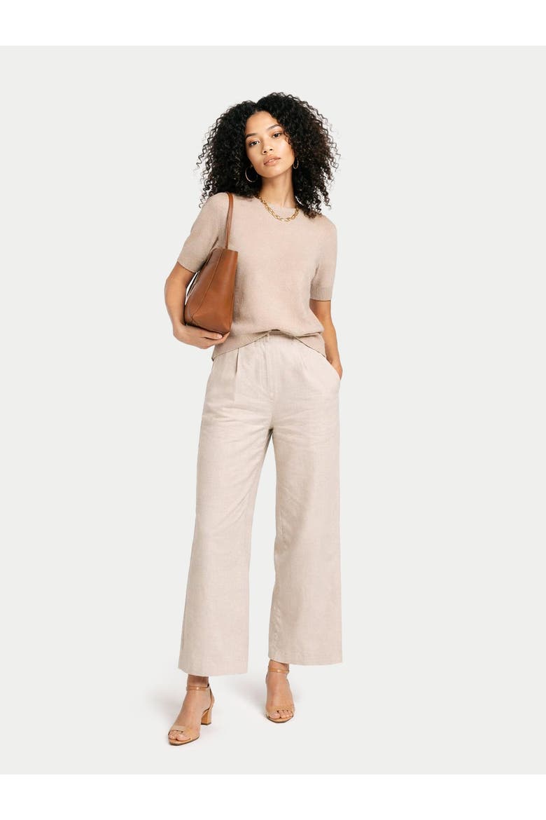 Crew Neck Cashmere Top, Alternate, color, beige