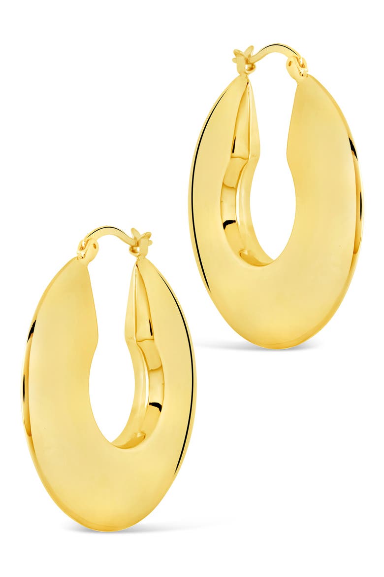 Paige Flat Tube Hoop Earrings, Alternate, color, GOLD