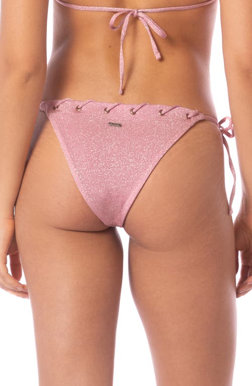 Maaji Carnival Lace-up Side Tie Bikini Bottoms In Pink