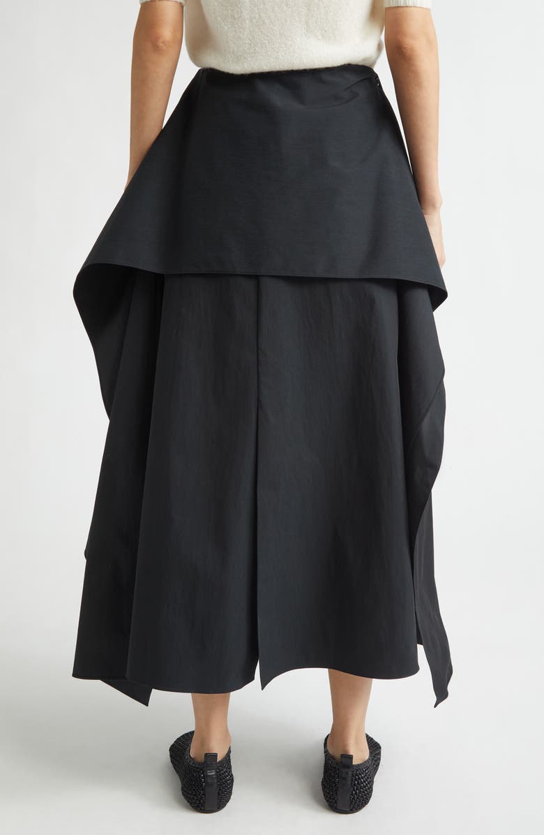 EENK Layered Cotton & Nylon Skirt, Alternate, color, Black