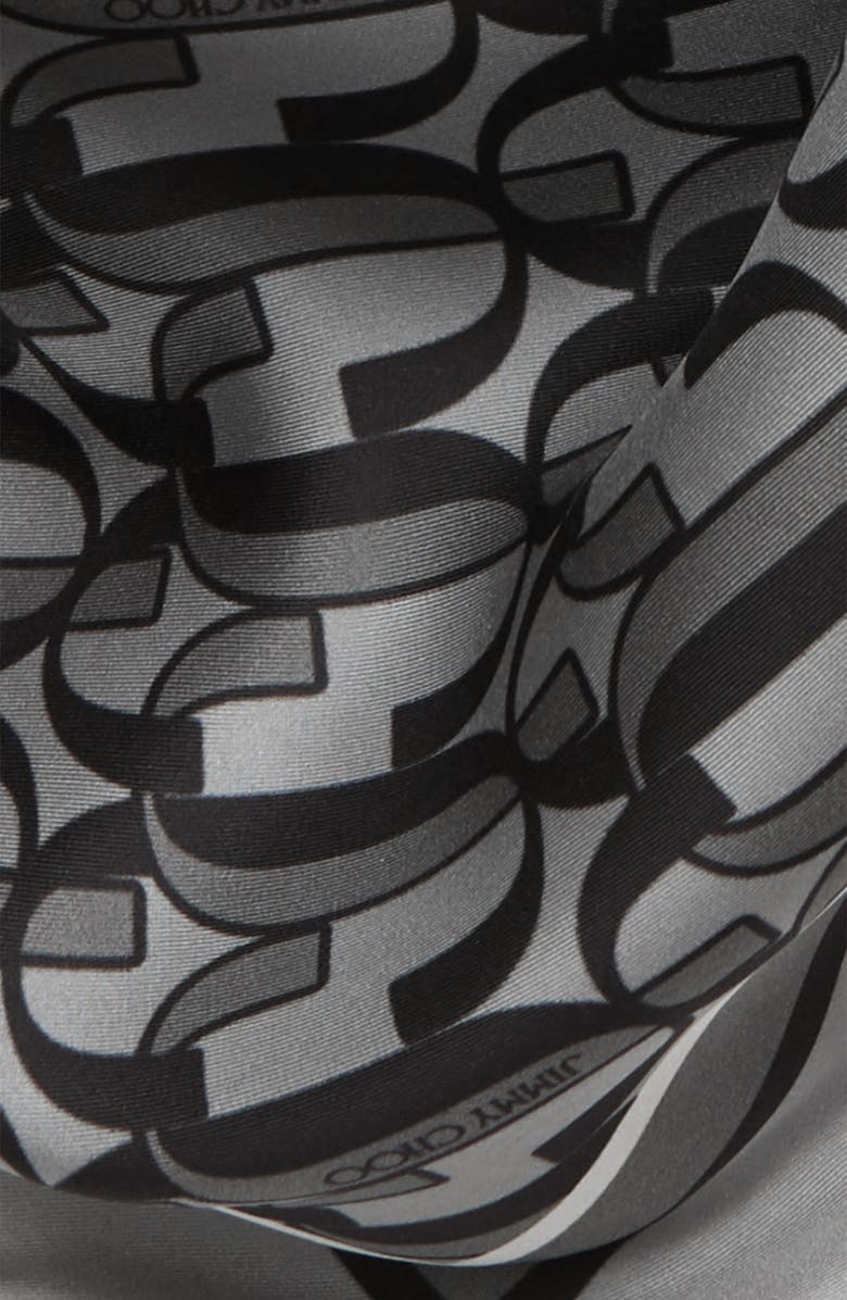 Jimmy Choo Logo Foulard Silk Square Scarf, Alternate, color,