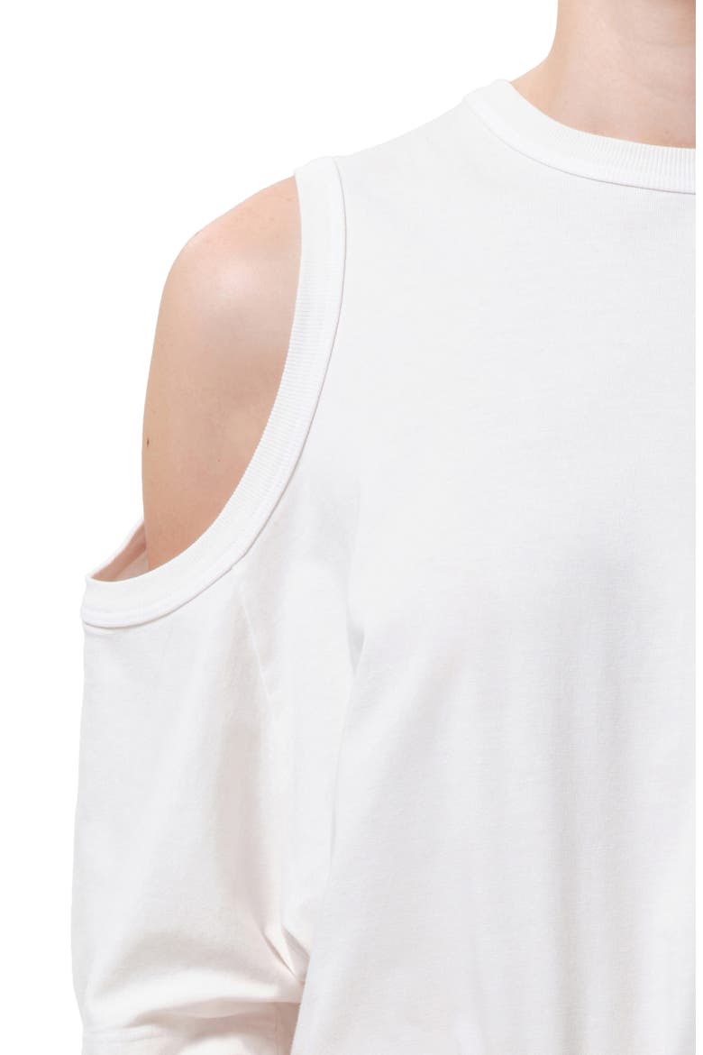 Shoulder Cutout Cotton T-Shirt, Alternate, color, WHITE ASH WORN OFF WHT