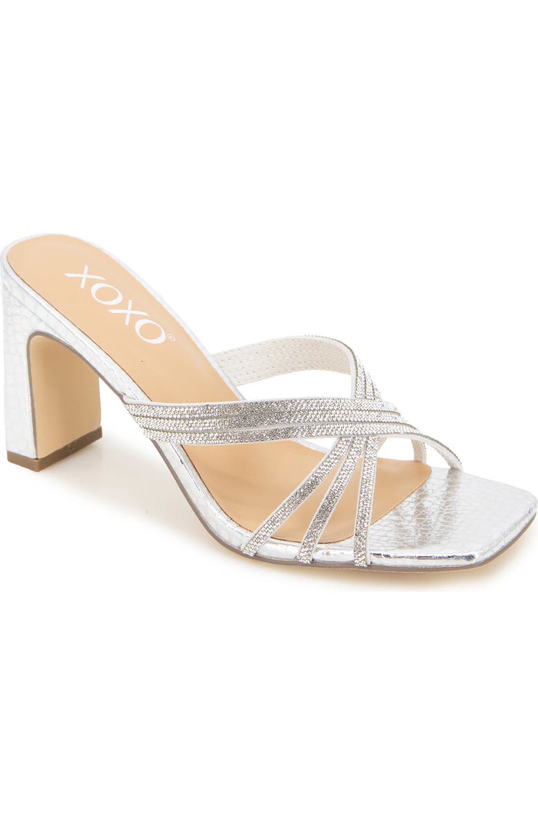 XOXO Fanny Rhinestone Strap Slide Sandal, Main, color,