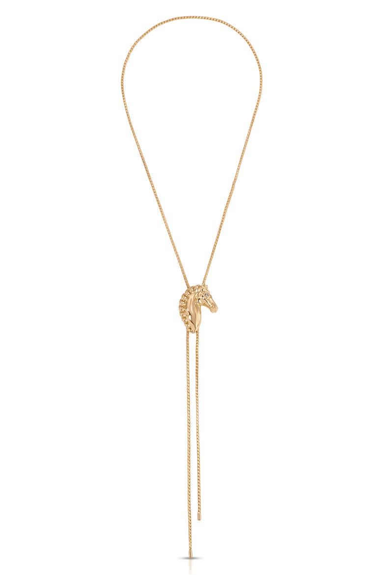Stallion Lariat Necklace, Main, color, GOLD
