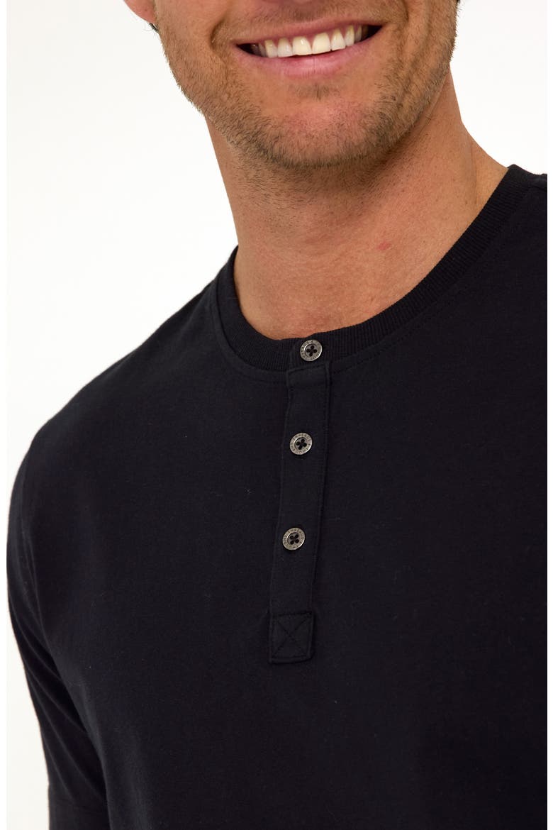 Shayne Luxe Jersey Henley, Alternate, color, BLACK