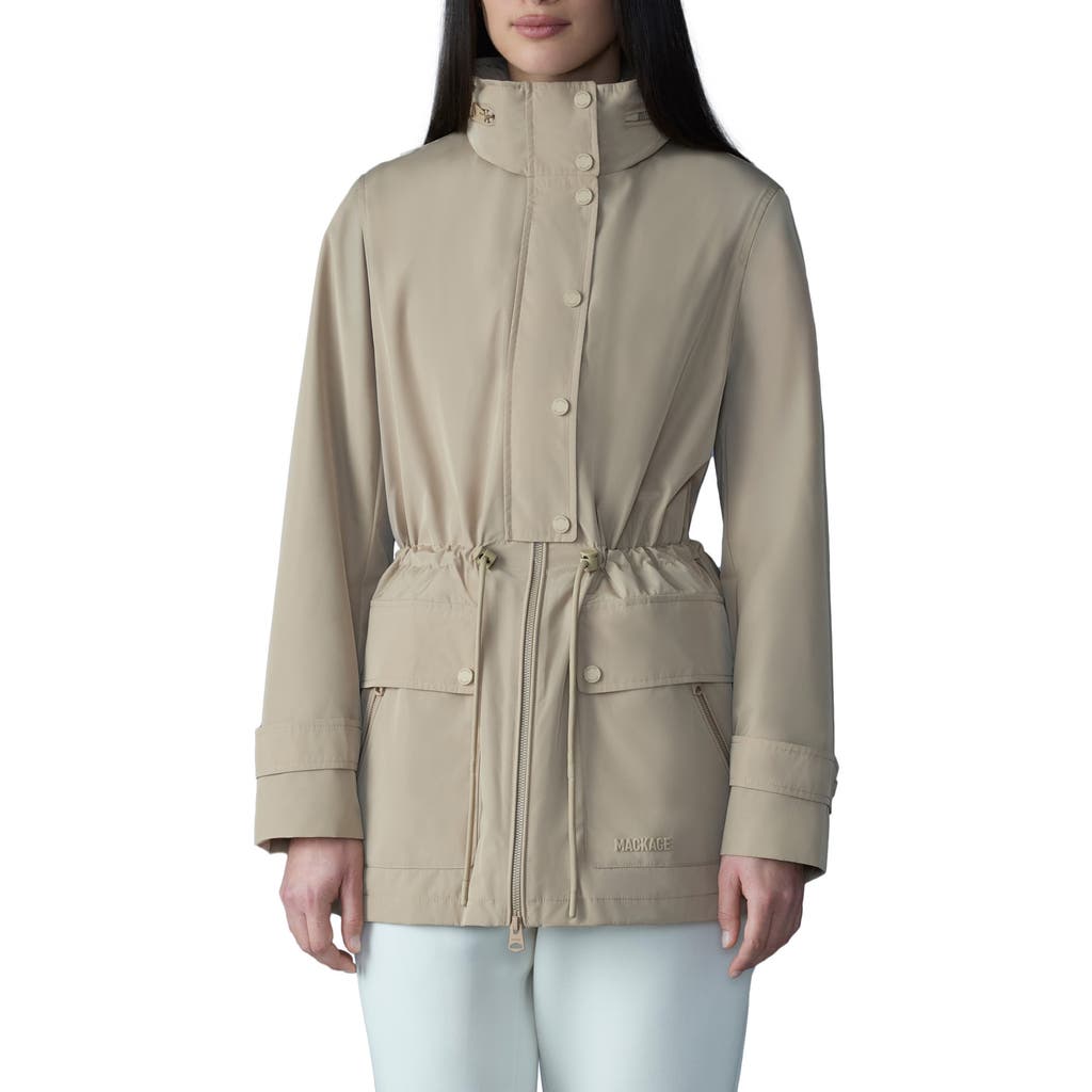 Mackage Keryn Mid-length Rain Jacket In Light Camel