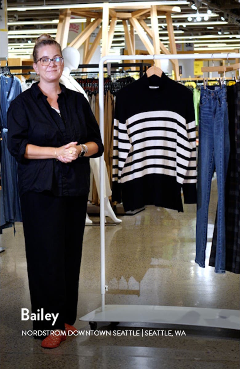 Fasoni Stripe Mock Neck Sweater, sales video thumbnail