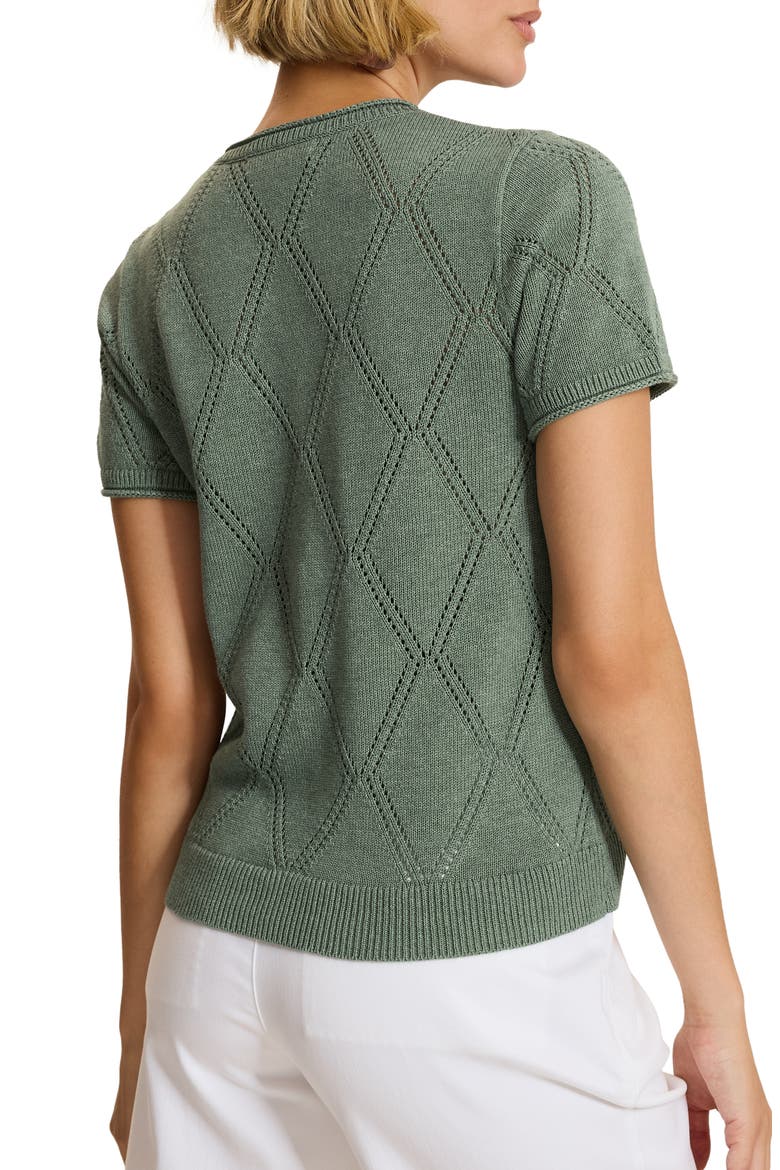 Diamond Stitch Sweater, Alternate, color, DUSTY SAGE