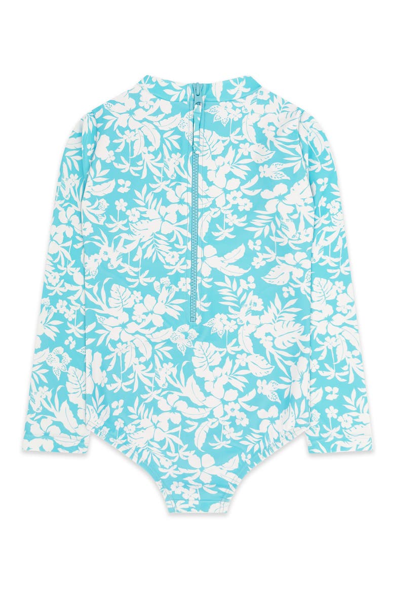 Kids' Wave Chaser Long Sleeve UPF 50+ One-Piece Rashguard Swimsuit, Alternate, color, OCEAN BLUE