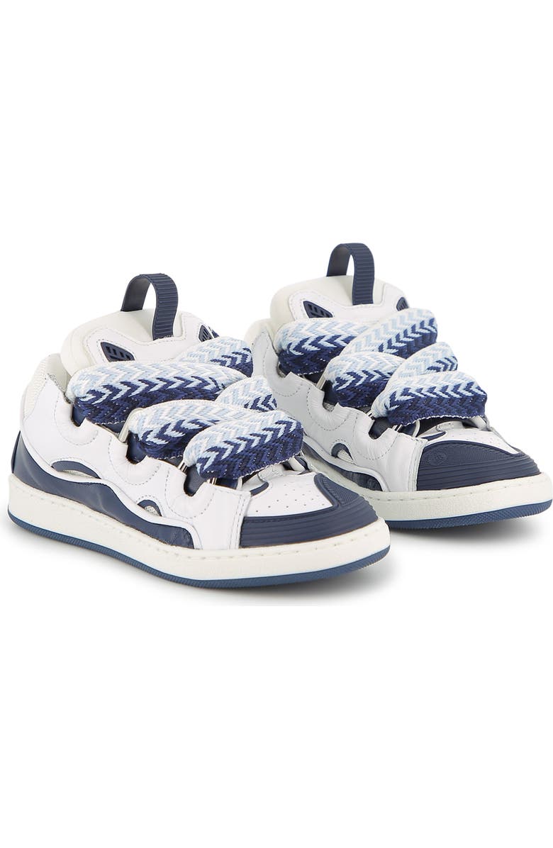 Lanvin Kids Curb Sneakers With Laces, Alternate, color, Navy Blue