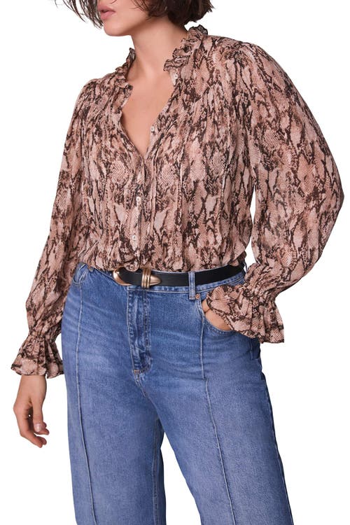 Mint Velvet Snake Print Blouse In Brown