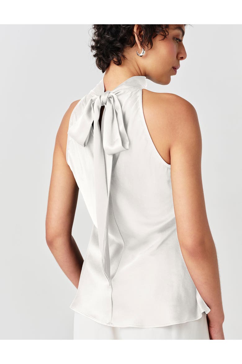 Reese High Neck Satin Top, Alternate, color, Ivory