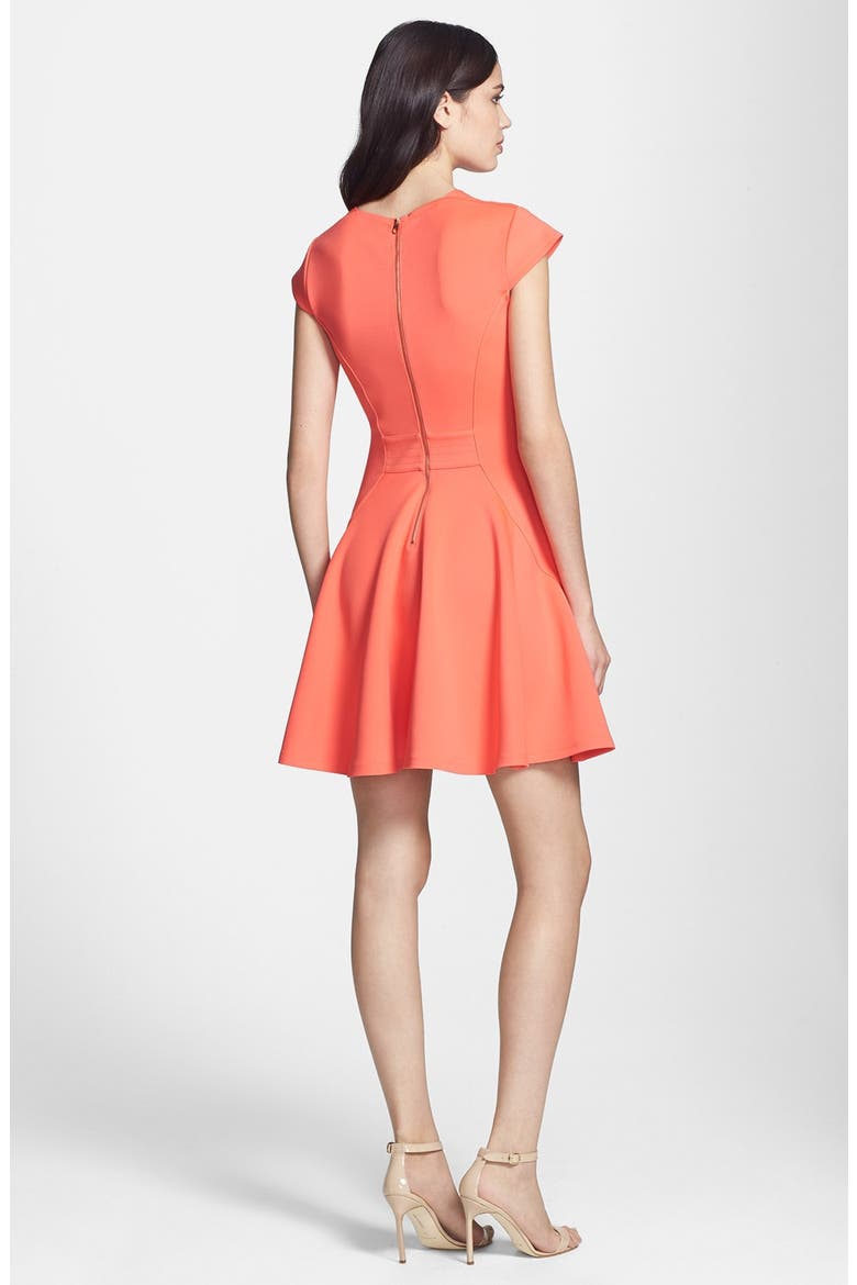 Stretch Skater Dress, Alternate, color, BRIGHT RED