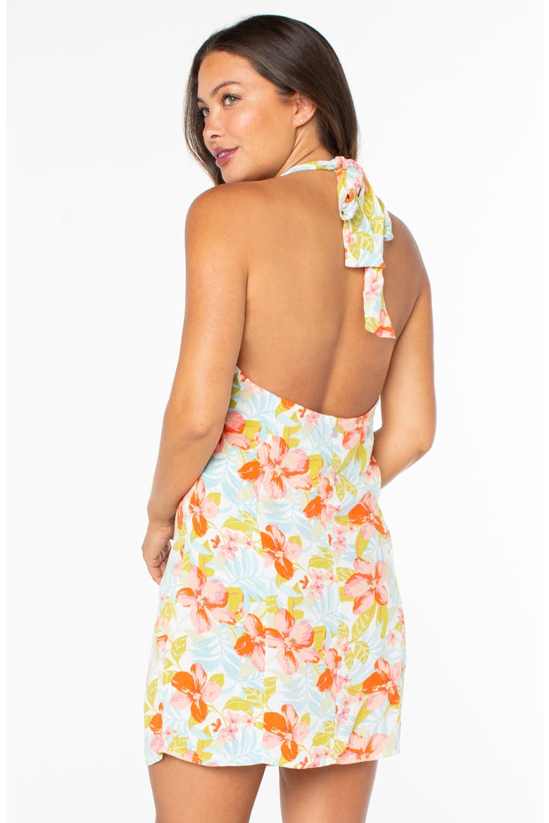 Ocean Boulevard Halter Minidress, Alternate, color, TIGERLILY