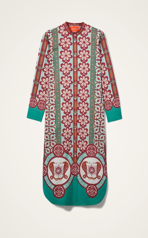 La Doublej Sundowner Floral-print Cotton-poplin Midi Shirt Dress In Multi
