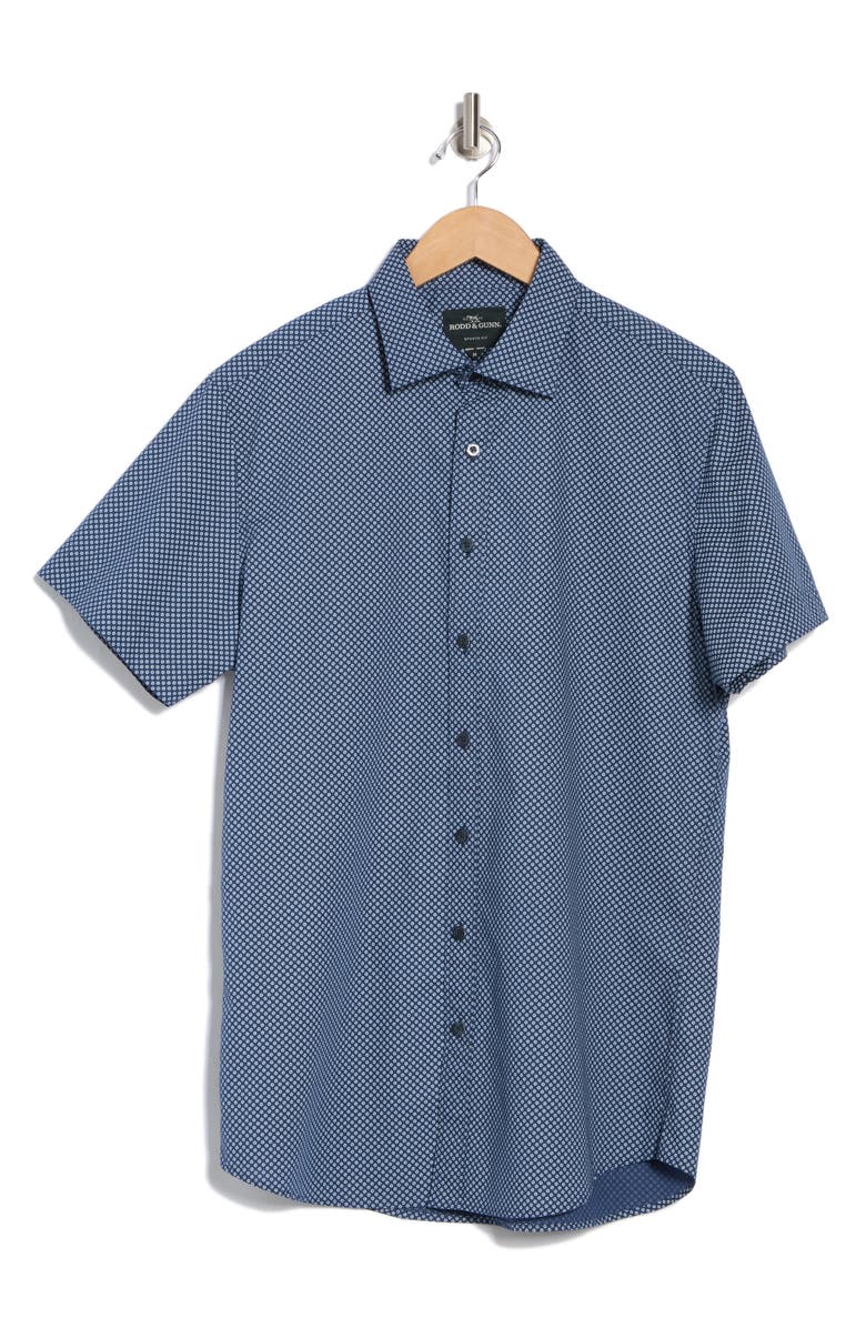 Rodd & Gunn Oxford Terrace Short Sleeve Cotton Button-Up Shirt, Alternate, color, Lake