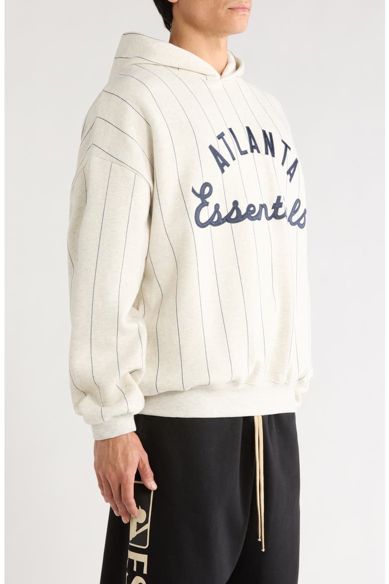 x MLB Braves Sport Cotton Blend Graphic Hoodie, Alternate, color, OATMEAL HEATHER/ PINSTRIPES