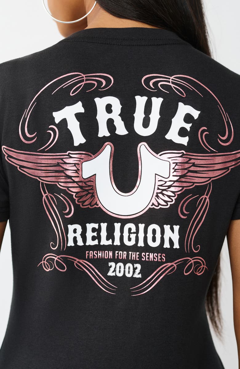 True Religion Wing Cotton Graphic T-Shirt, Alternate, color, Jet Black