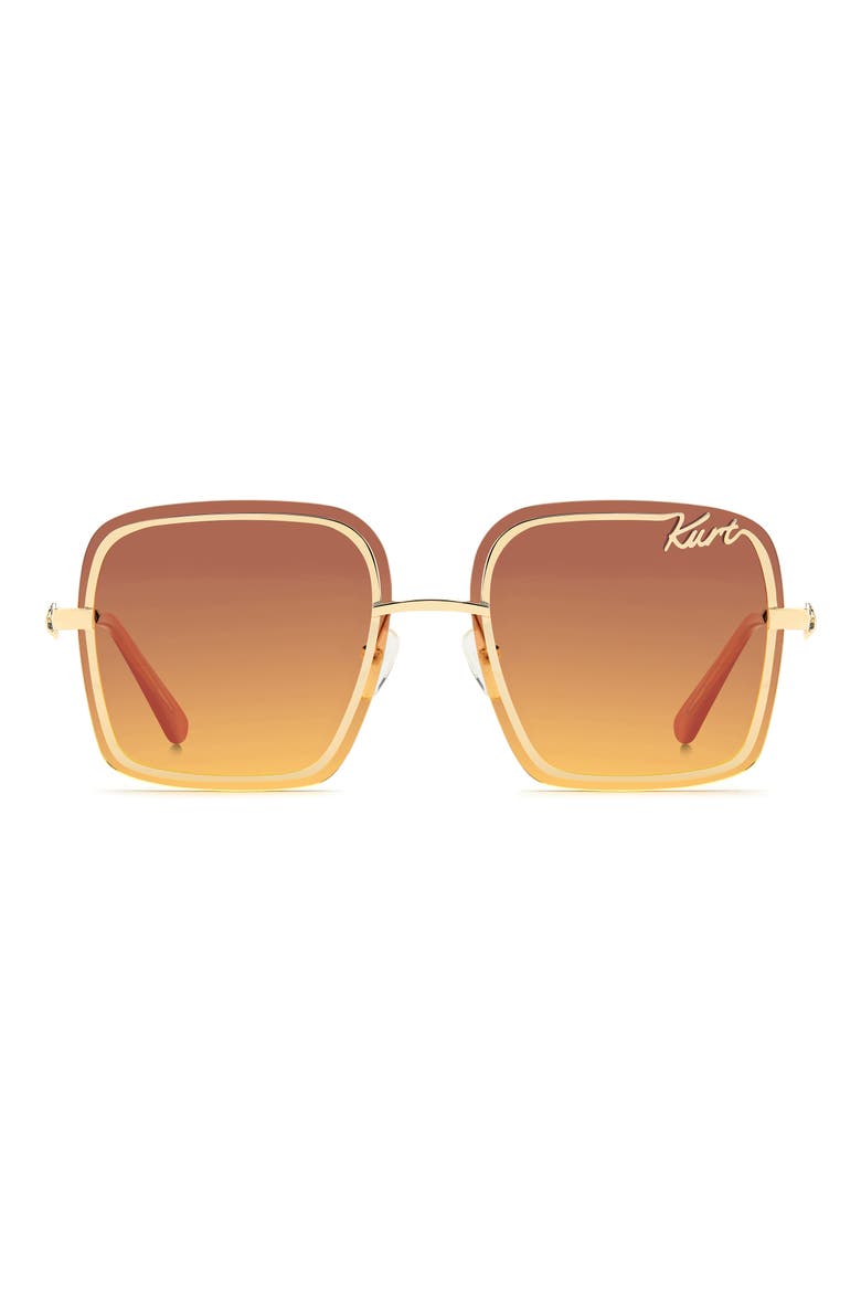 61mm Square Sunglasses, Main, color, GOLD/ PLUM SF