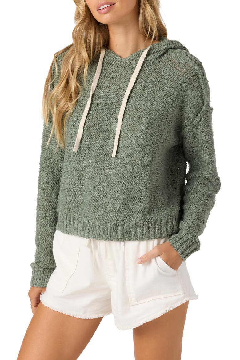 Jayne Cotton Blend Slub Hoodie, Alternate, color, SEA SPRAY