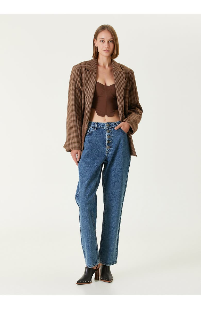 PCFG Cotton Woven Corset Top, Alternate, color, Brown