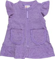 RuffleButts Terry Butterfly Sleeve Full Zip Cover-Up
