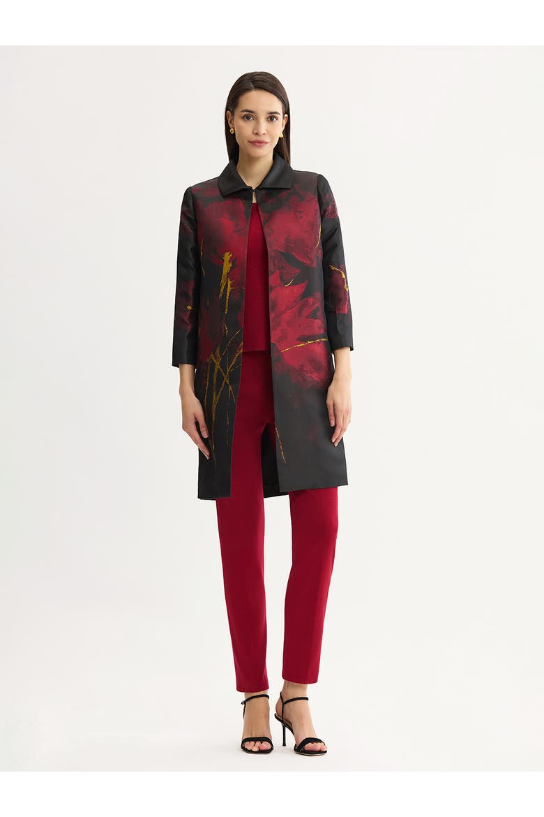 Heritage Lurex Woven Jacquard Topper, Alternate, color, Scarlet Red/Black/Gold Lurex