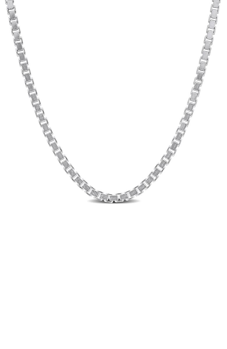 DELMAR Box Link Chain Necklace, 1.50mm, Main, color, Silver