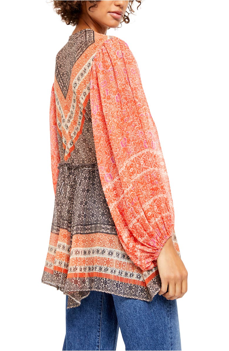 Free People Aliya Long Sleeve Print Tunic, Alternate, color, 