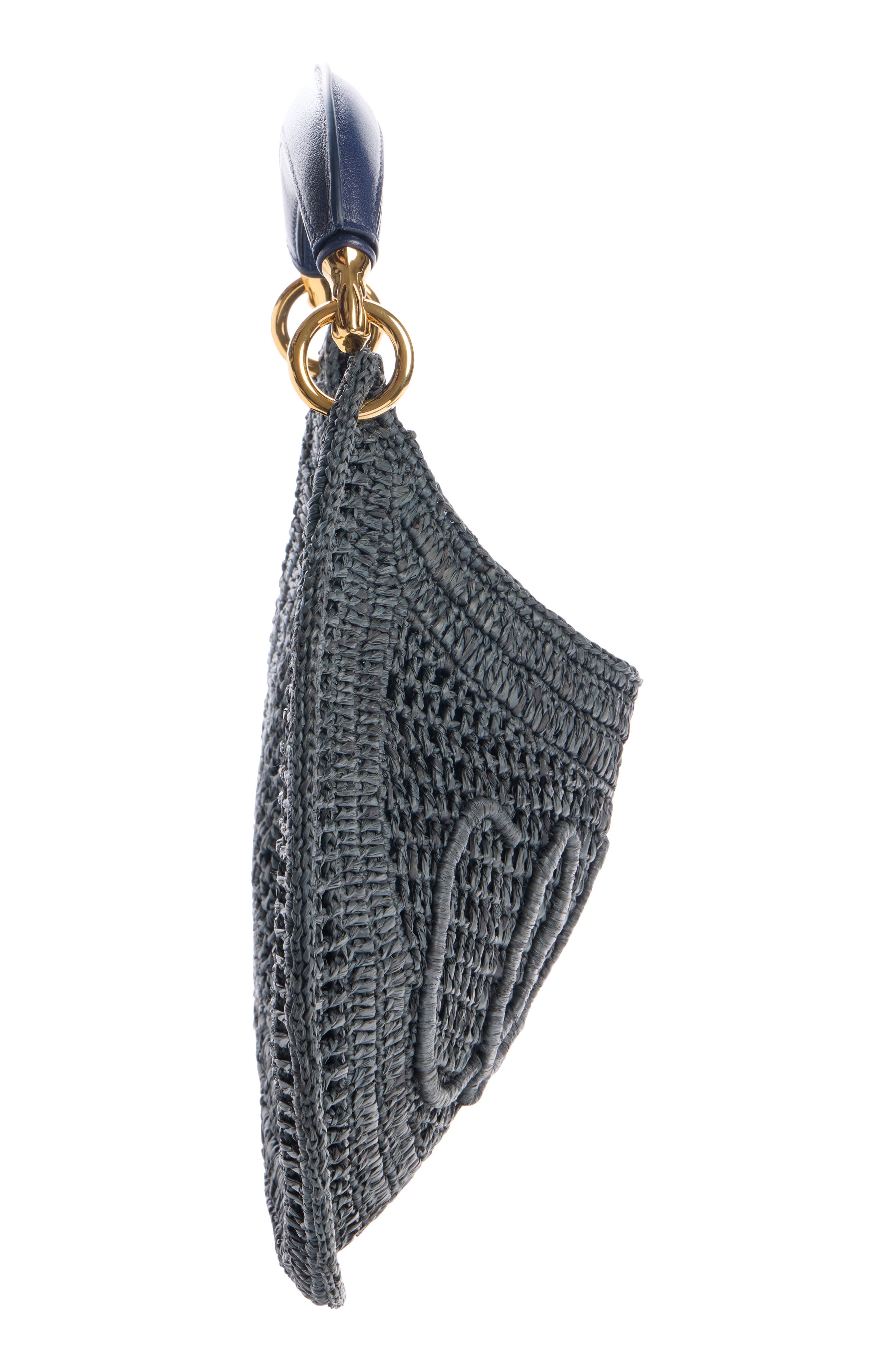 Summer Banana Crochet Raffia Hobo Bag, Alternate, color, PARISIAN NIGHT
