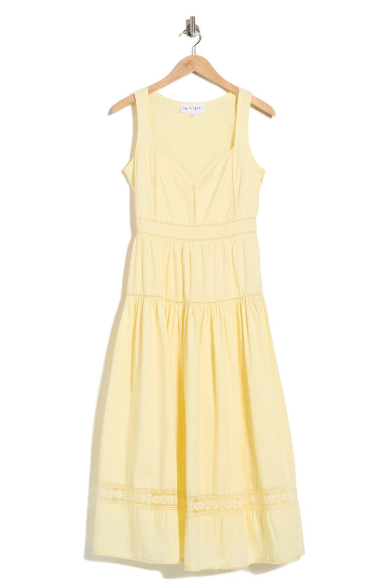 Cotton Poplin Midi Dress, Alternate, color, BUTTER