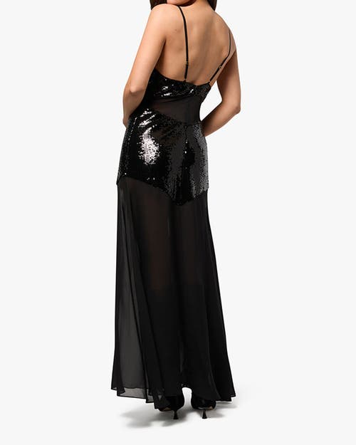 Weworewhat Sheer Panel Maxi Dress In Black