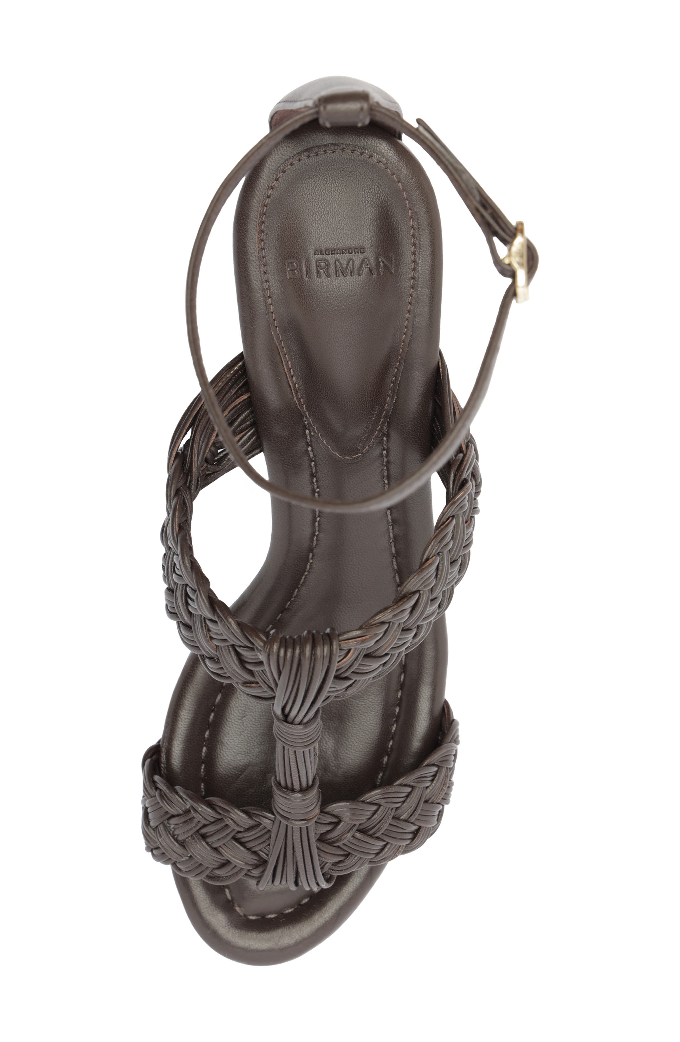 Thalia Leather Sandal, Alternate, color, DARK BROWN