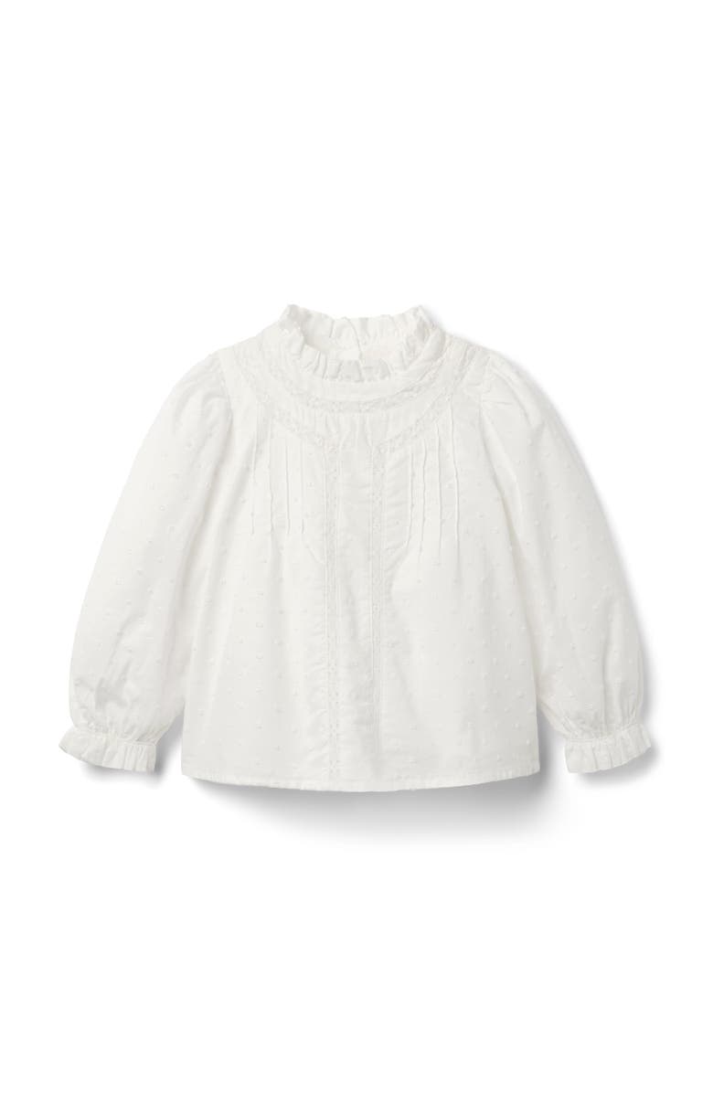 Janie and Jack The Pintuck Lace Top, Main, color, White