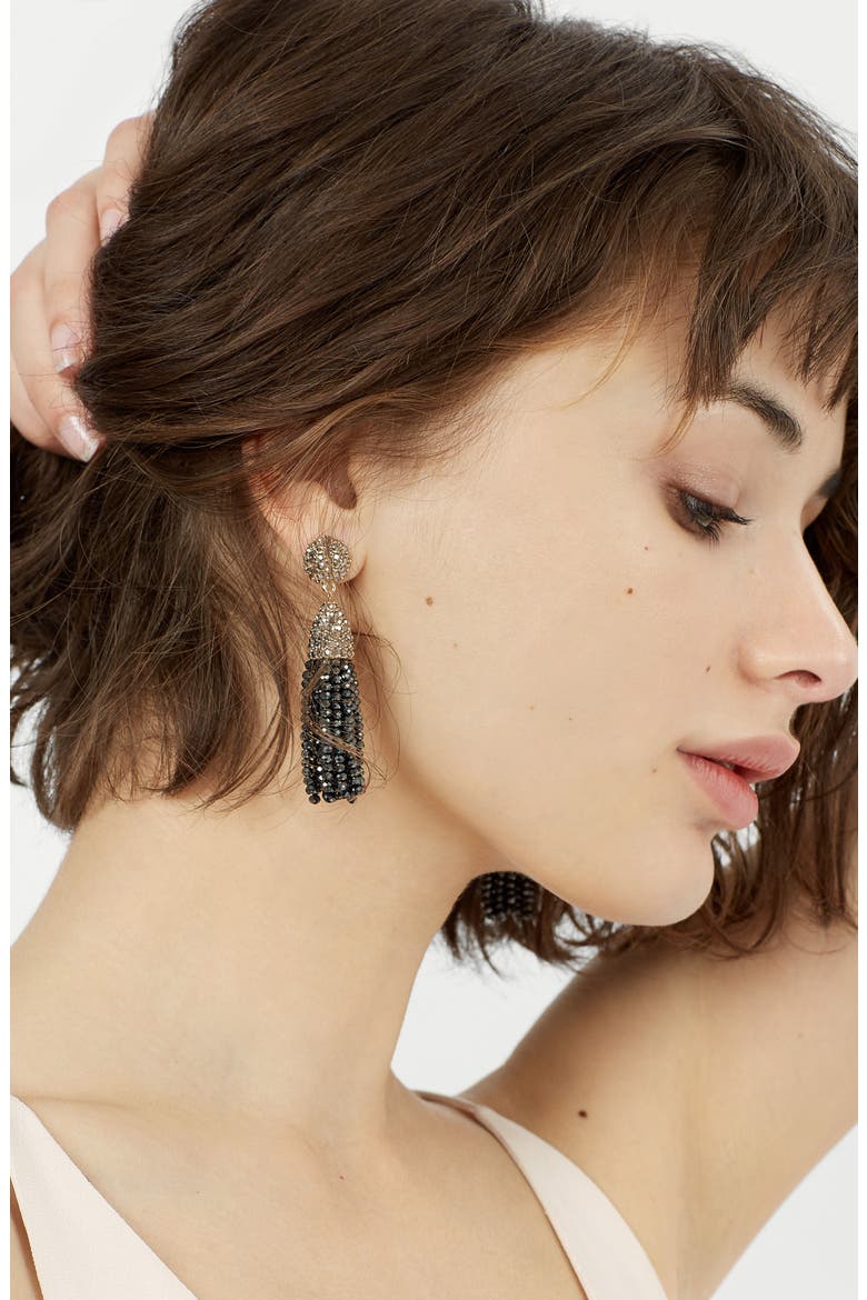 Mini Metallic Pinata Statement Earrings, Alternate, color, HEMATITE