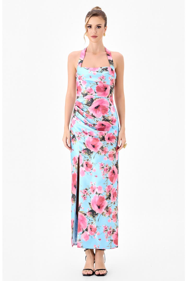 Dillian Halter Midaxi, Main, color, BLUE/PINK PRINT