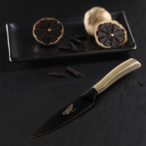 Gibson Home Opus 3.5 Inch. Stainless Steel Paring Knife With Black Blade In Silver